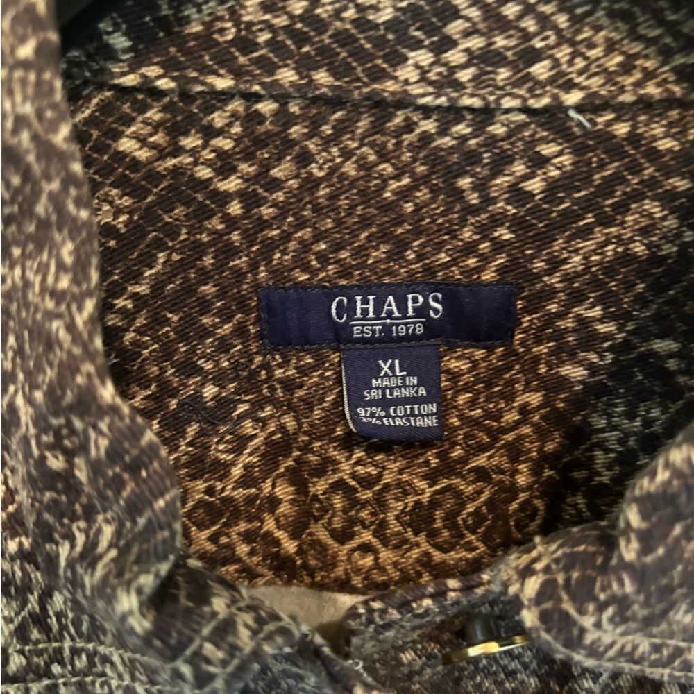 Chaps Brown Python Print Jacket size XL - Picture 5 of 6